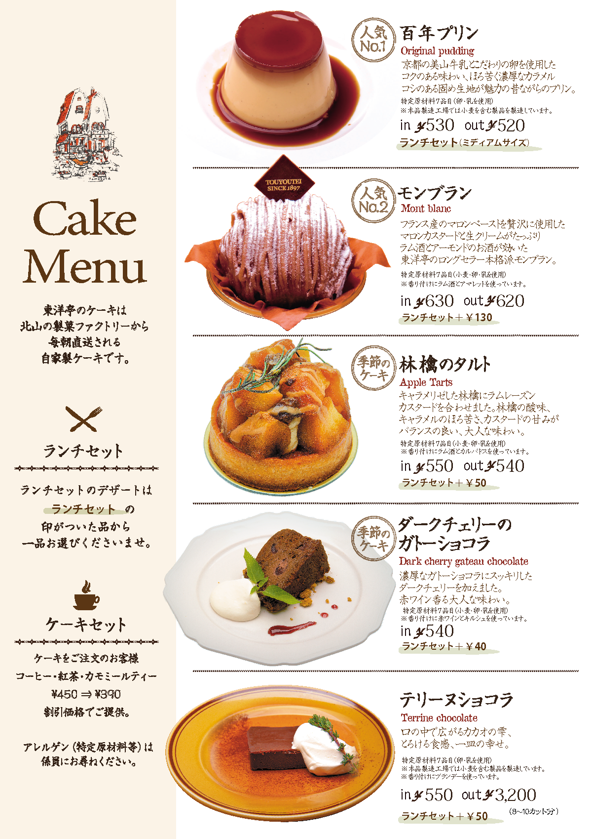 メニュー表